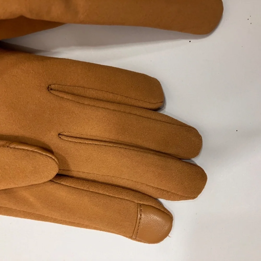 Lands’ End Suede Tech Gloves L NEW